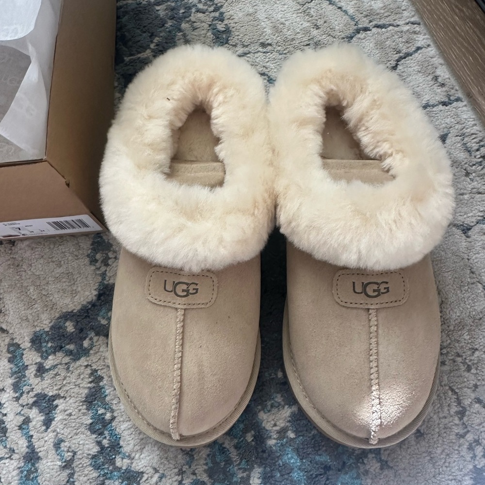 UGG Women's Cream Sheepskin Slippers
